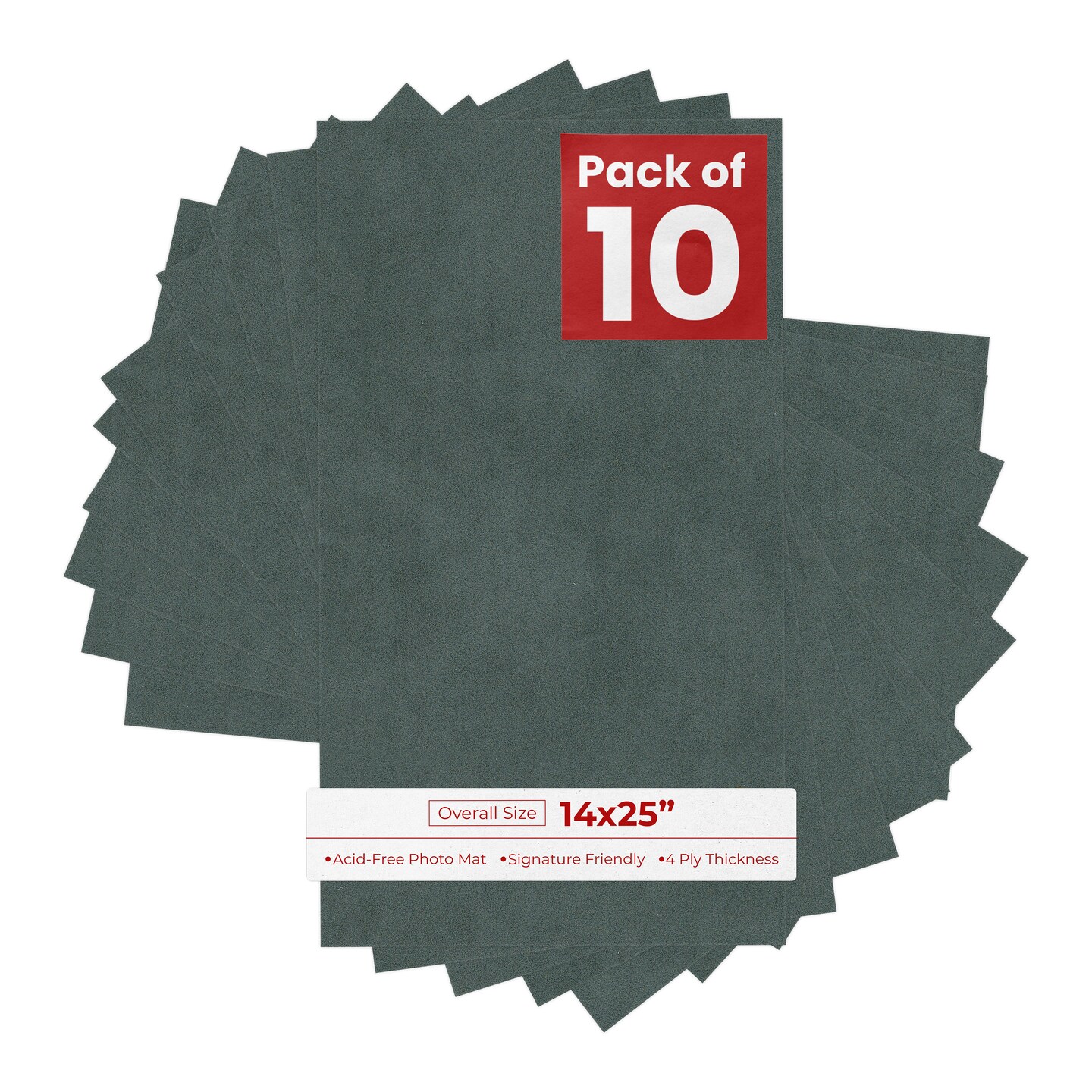 Dark Grey Suede 14x25 Uncut Mat Board - Blank Sheets, No Opening