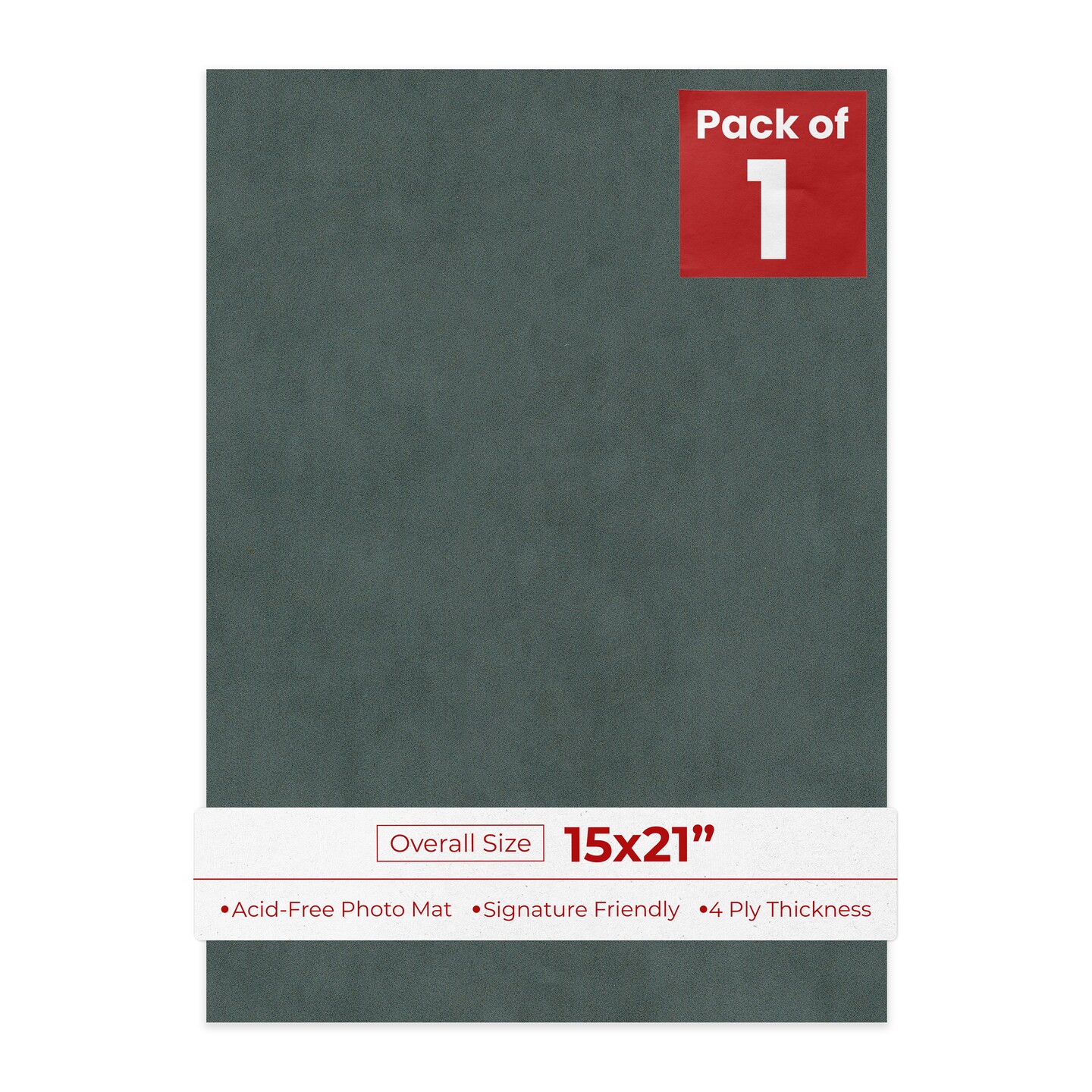 Dark Grey Suede 15x21 Uncut Mat Board - Blank Sheet, No Opening