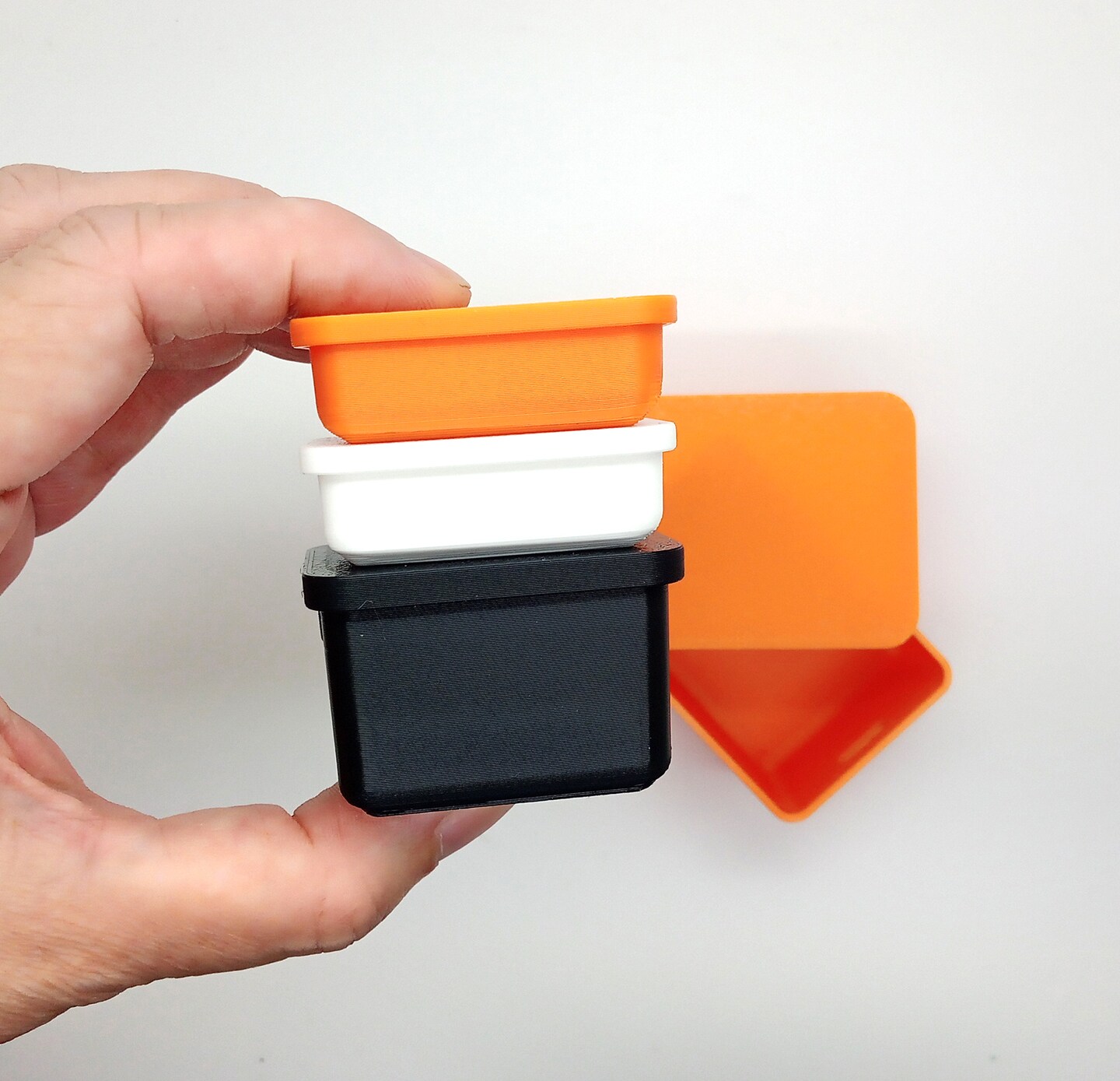 Miniature Storage Containers for 1:12 Scale Dollhouses, 4 pc, Halloween Colors Tote Boxes, Adorabilities