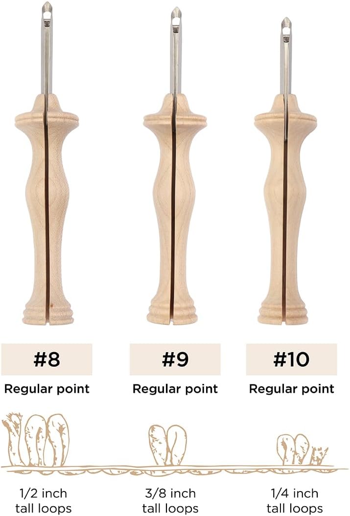 Oxford Natural Wood Regular Point Punch Needle Set (Set of 3)