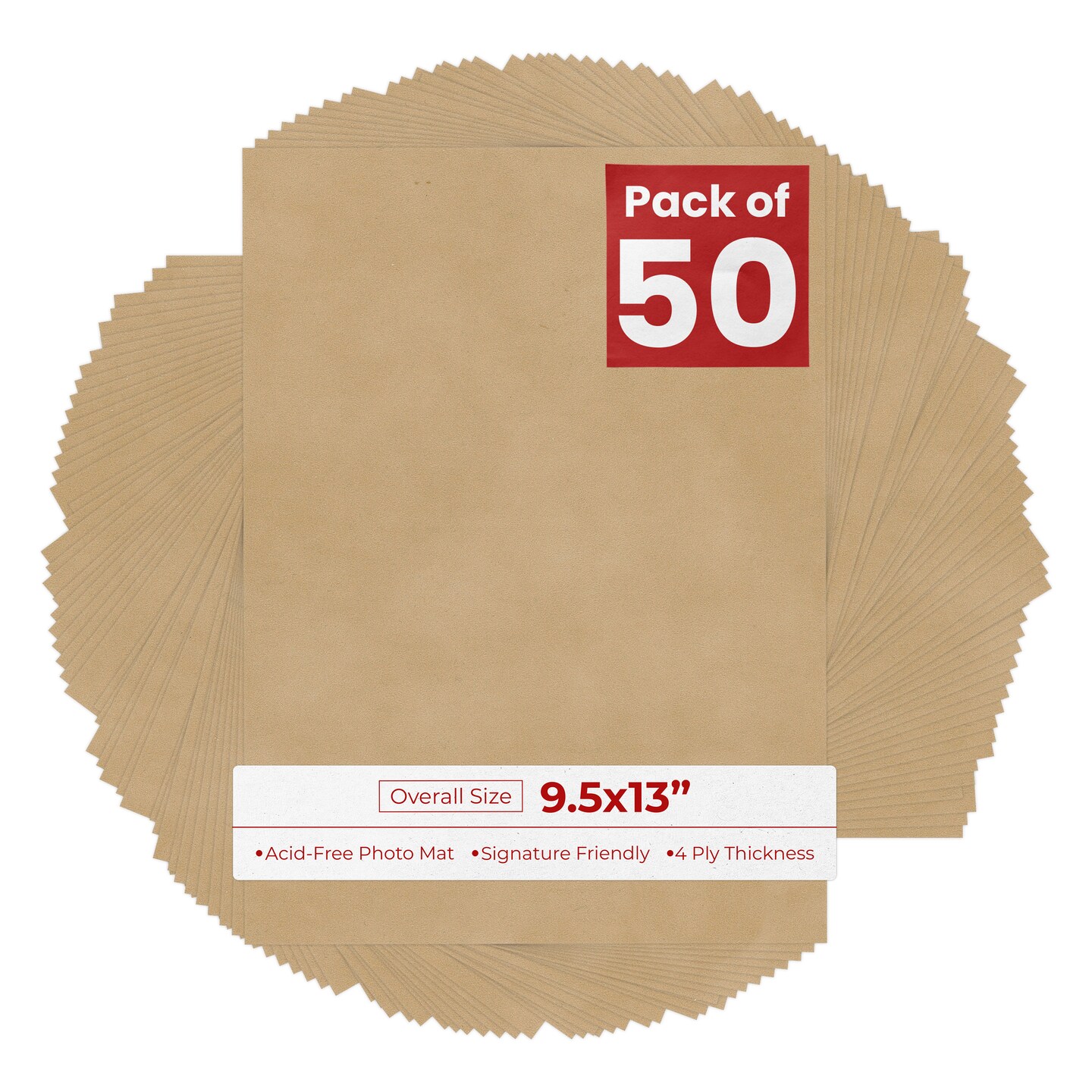 Beige Suede 9.5x13 Uncut Mat Board - Blank Sheets, No Opening