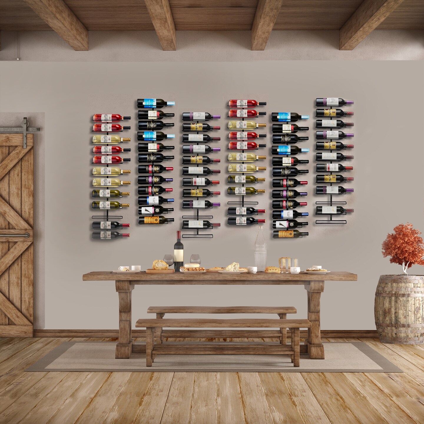 Sorbus Black Metal Wine Rack Bottle Holder - for Home Bar, Kitchen