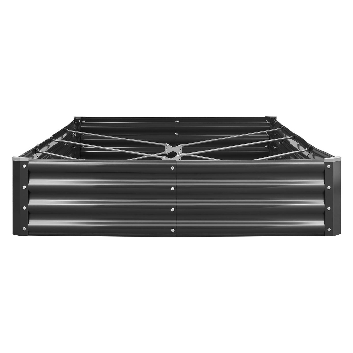Metal Raised Garden Bed Gray Galvalume Powder-Coated Planter Box