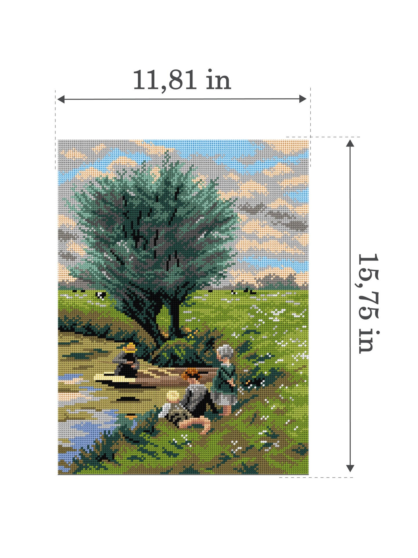 Needlepoint canvas for halfstitch without yarn after Emile Claus - By the Riverside 3577J