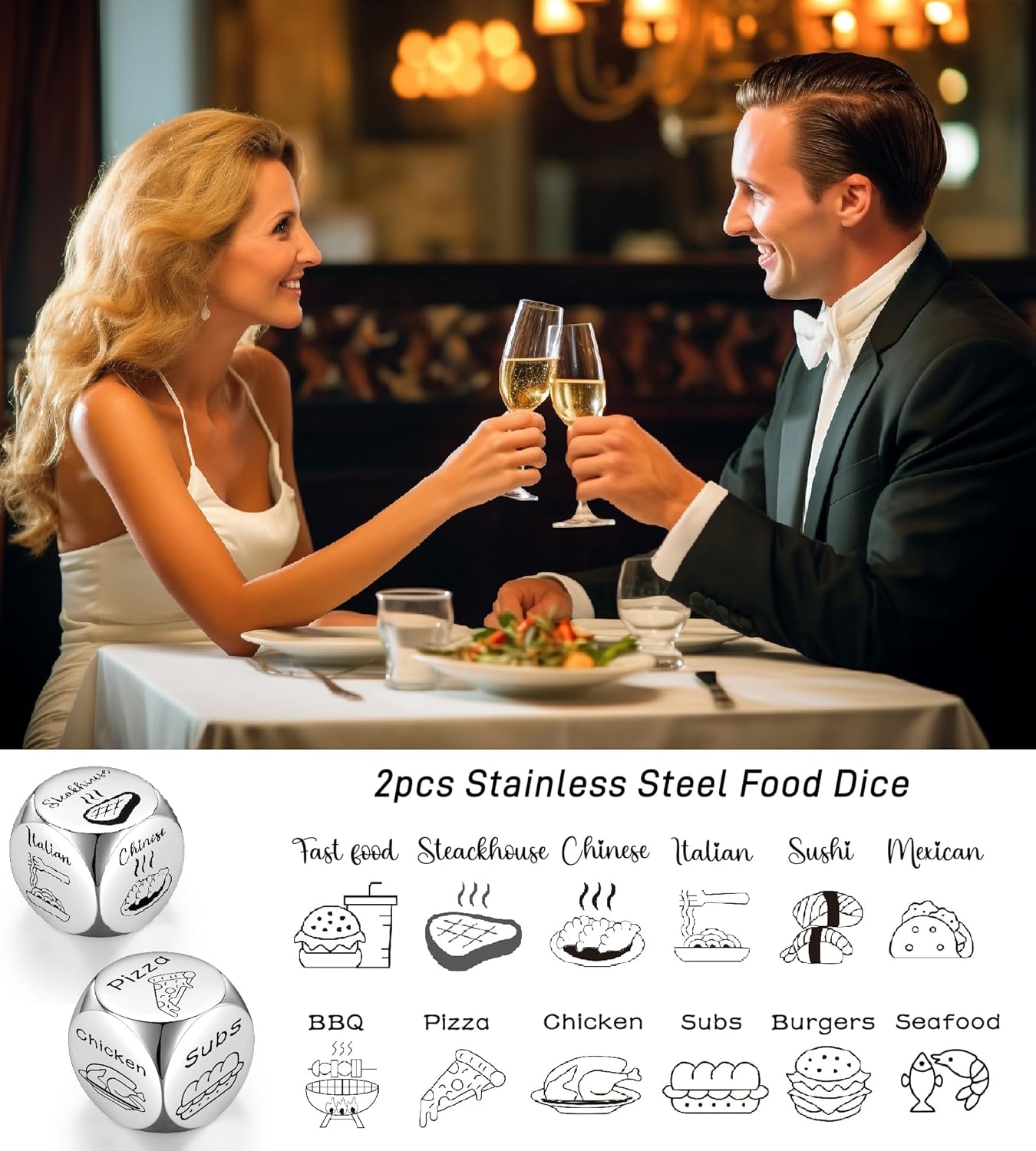 Women Men Anniversary Food Dice Date Night Ideas Wife Husband