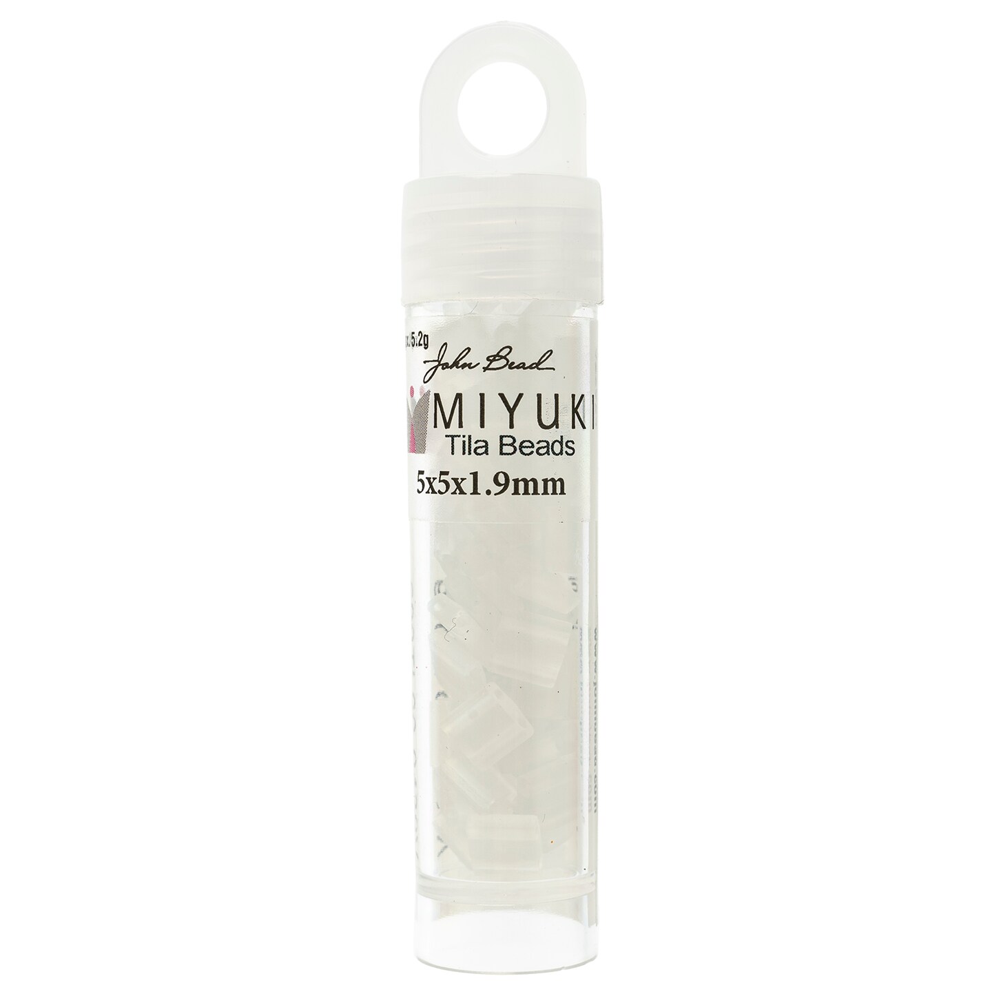 Miyuki Tila 5mm Transparent Matte Glass Beads, 5.2g