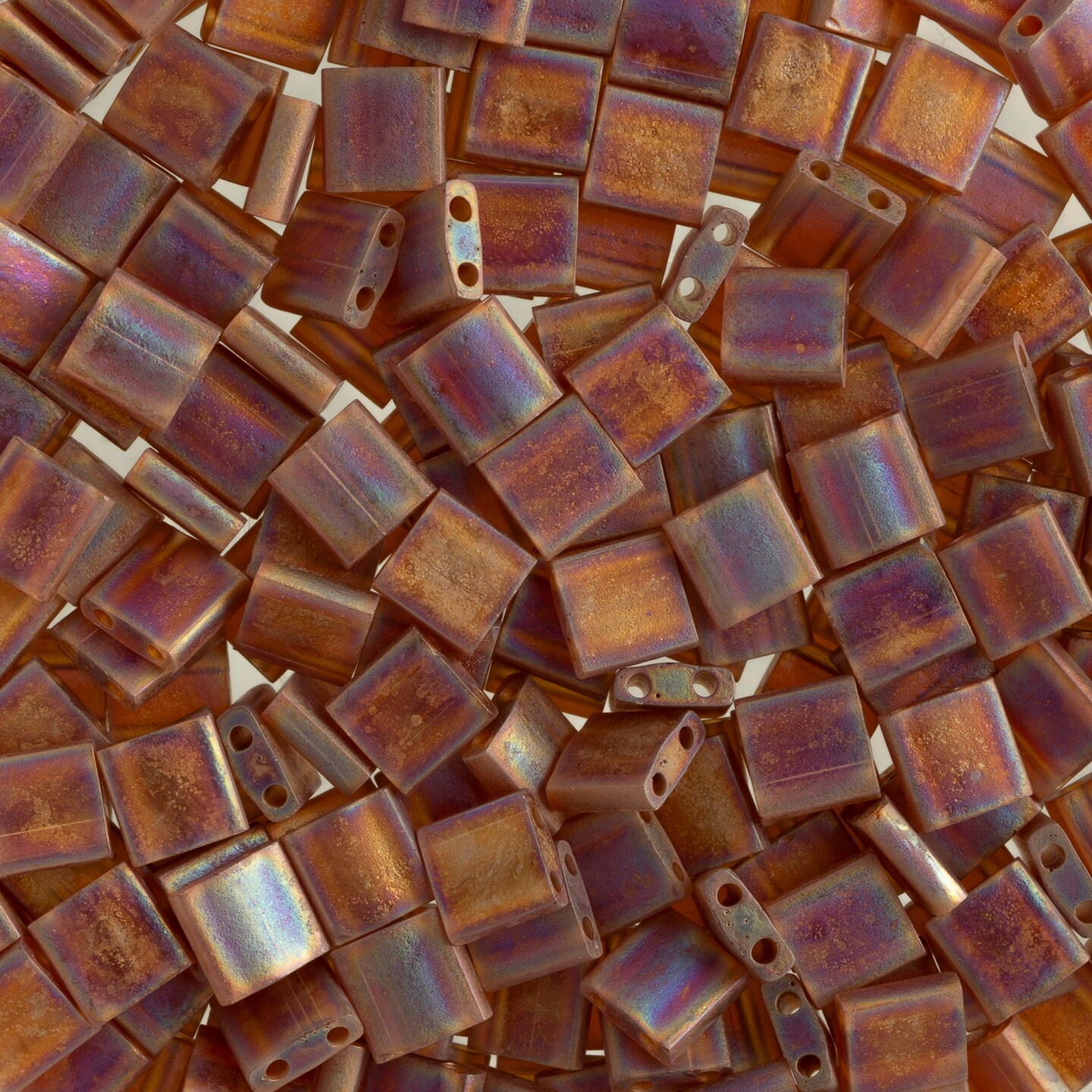 Miyuki Tila 5mm Frosted Transparent AB Glass Beads, 50g, Color