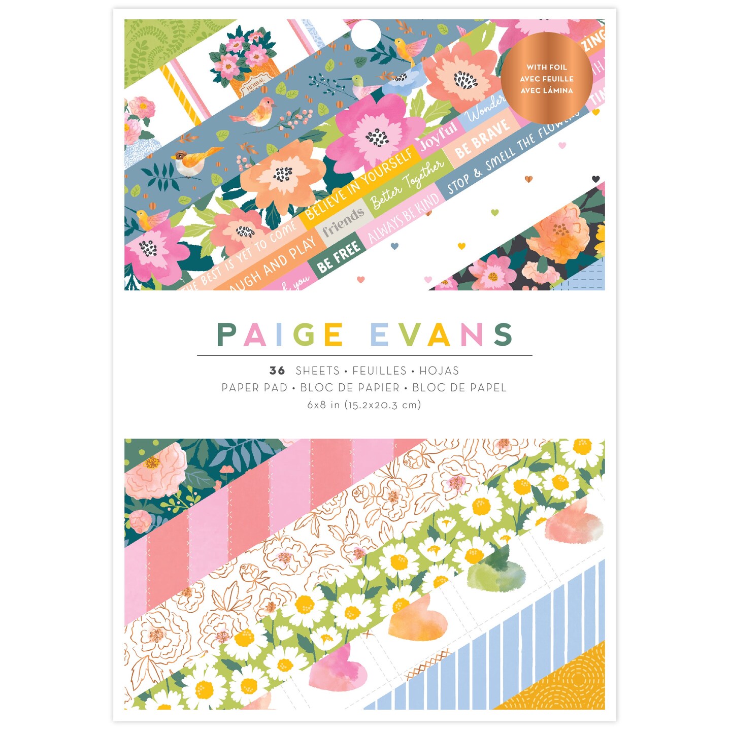 Paige Evans Single-Sided Paper Pad 6"X8" 36/Pkg-Garden Shoppe