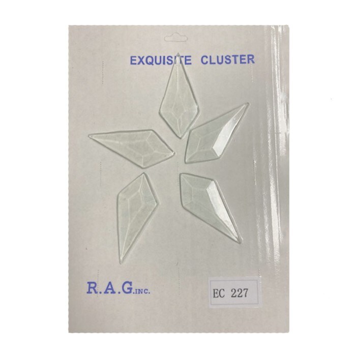 5-3/4" Exquisite Clear Glass 5 Point Star Bevel Cluster EC227