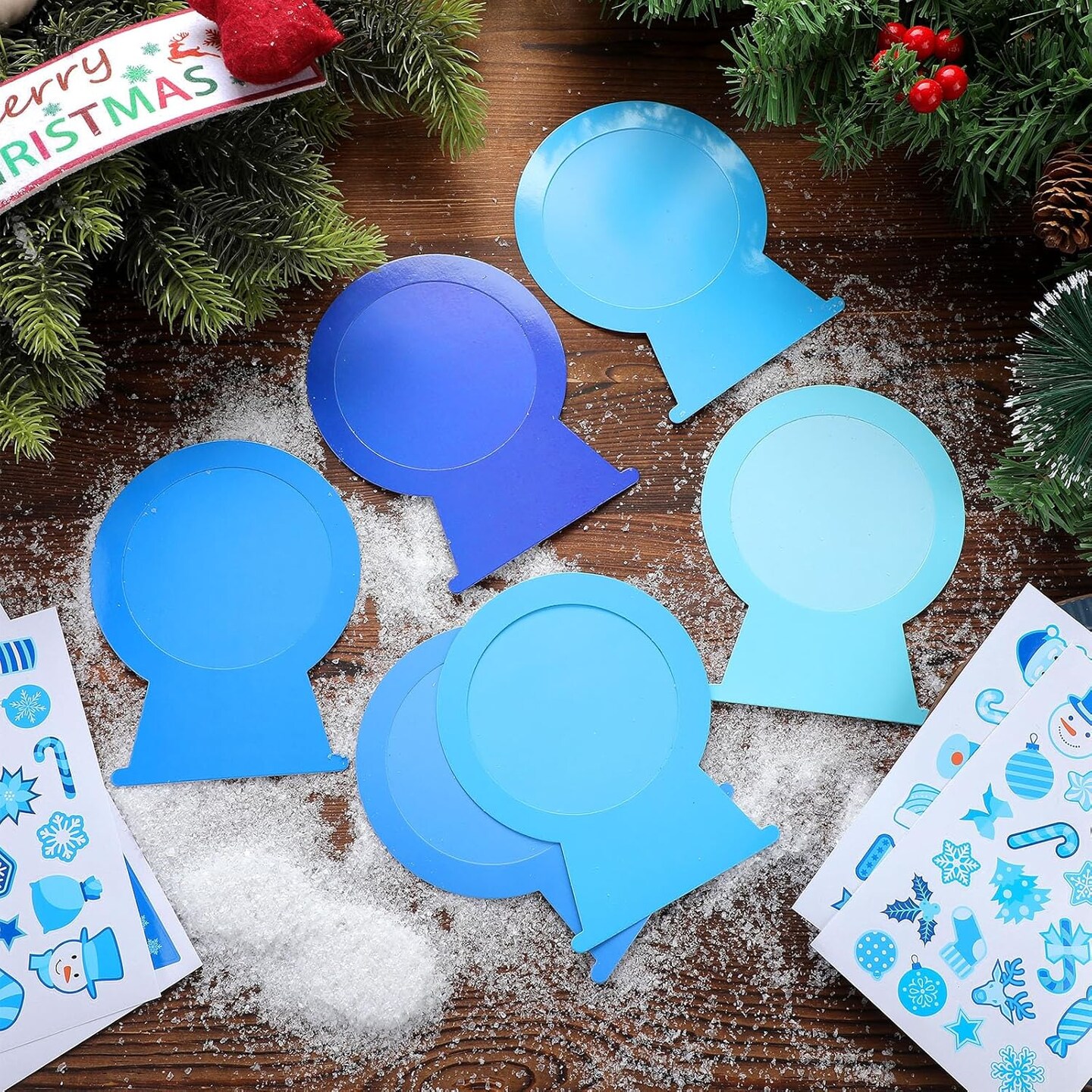 36 Set Snow Picture Frame Craft for Kids Christmas Winter DIY Photo Frames Snow Globe DIY Snowman Snowflake Crafts for Winter Christmas Classroom Toddler Holiday Party Activities