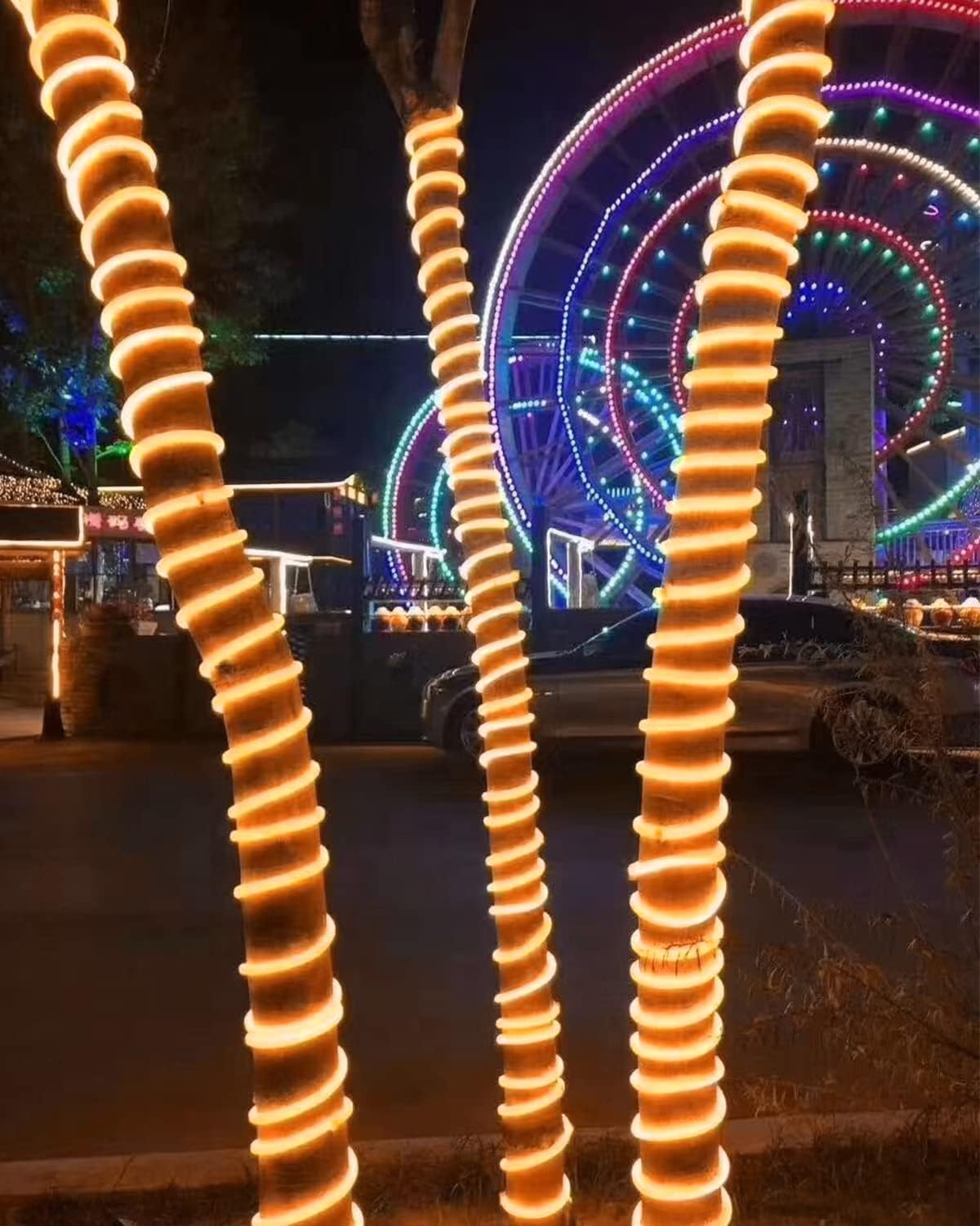 Orange Neon LED Strip Light – 16.4ft/5m, 600 SMD2835 LEDs, DC 12V, Flexible Waterproof Rope Light for Indoor & Outdoor Decoration (No Power Adapter)