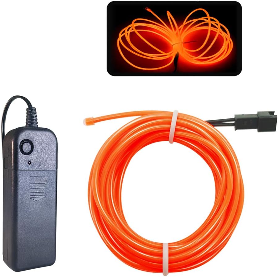 Portable Battery Pack Neon Light Strip for Halloween - Orange