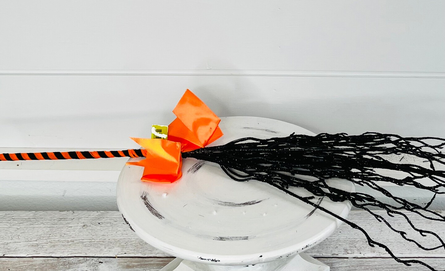 Sparkling Halloween Glitter Twig Witch Broom - 24 Inches of Enchanting Charm-56550ORBK