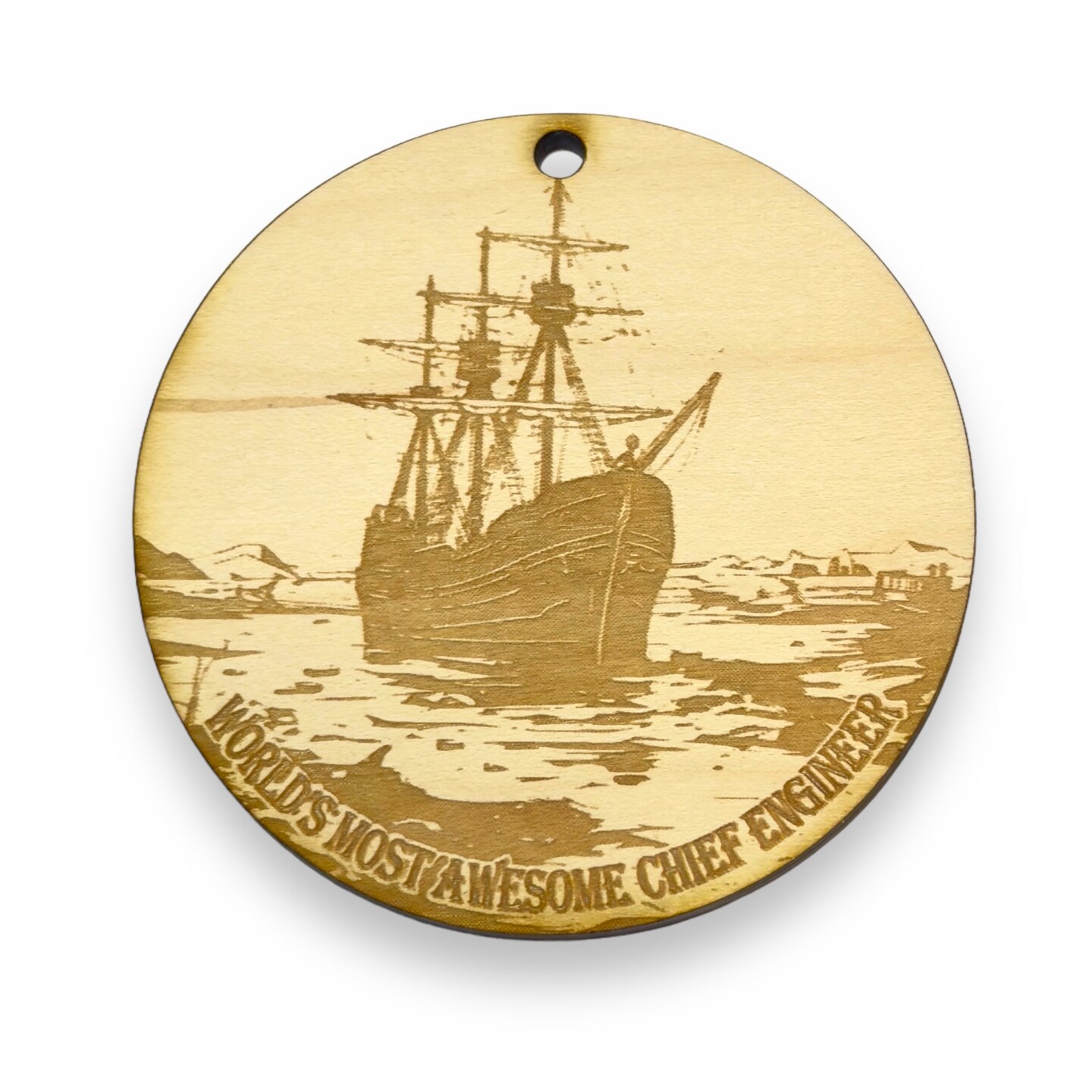 Ornament - World's Most Awesome Chief Engineer Raw Wood Ornament - World's Most Awesome Chief Engineer Raw Wood