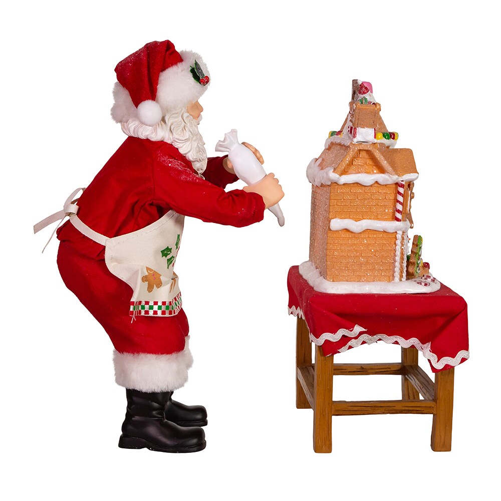 10.5&#x22; Fabrich&#xE9;&#x2122; Battery-Operated Santa With Gingerbread Houses, 2-Piece Set