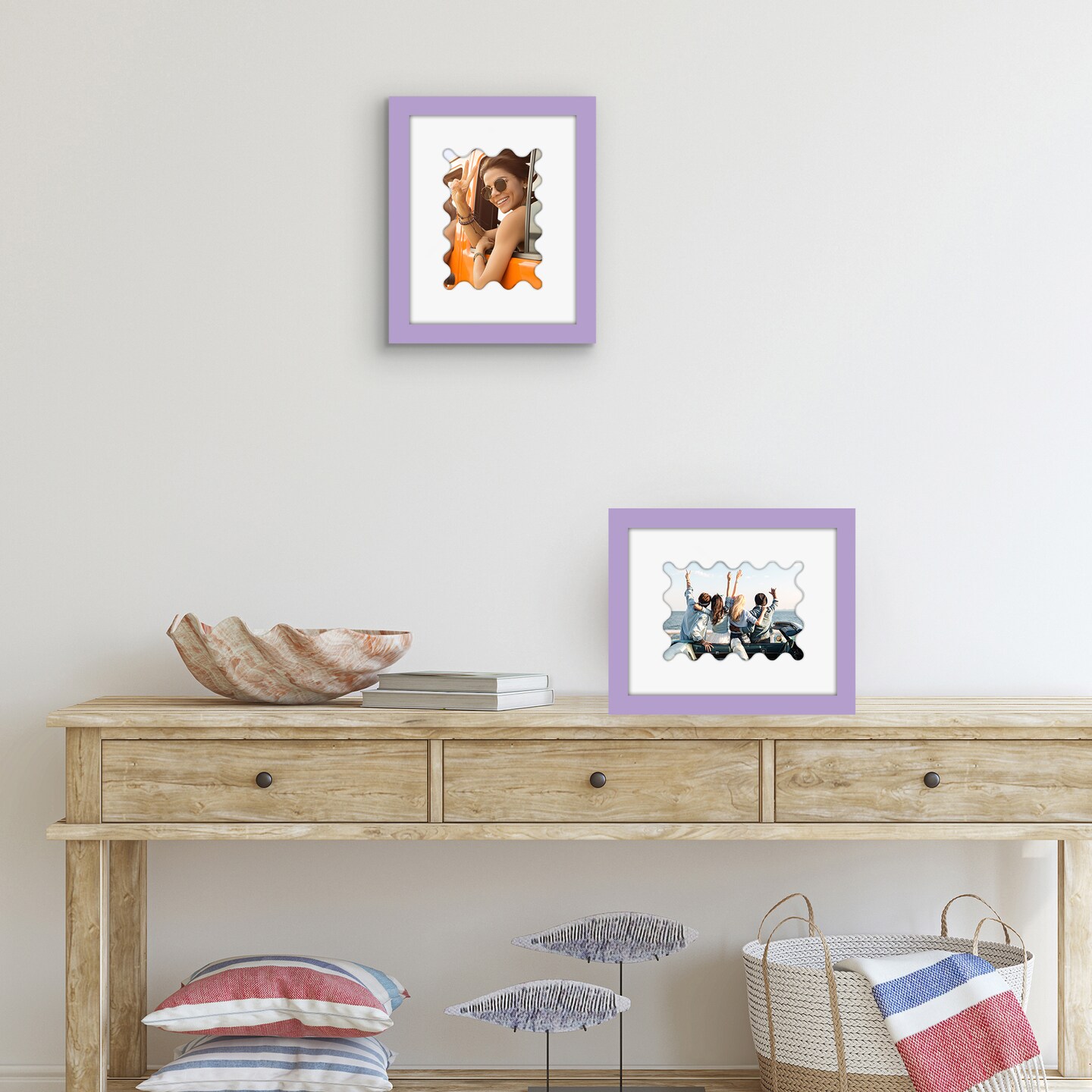 Americanflat Picture Frame with Wavy Mat - Ideal for Any Room, Living Rooms, Dorm Room
