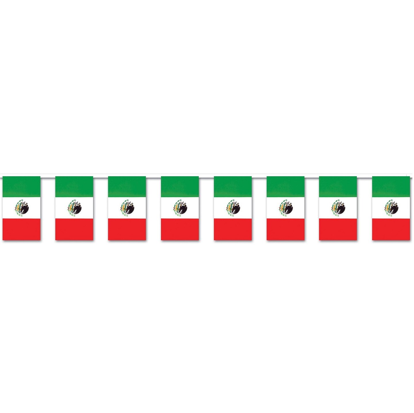 Party Central Club Pack of 12 Red and Green Outdoor Mexican Flag Banner Hanging Party Decor 60&#x27;