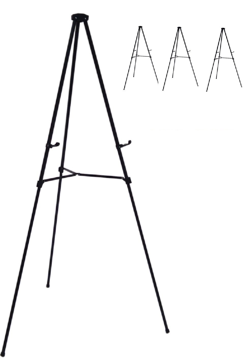 Audio-Visual Direct Lightweight Aluminum Telescoping Display Easel, 70 Inches, Black