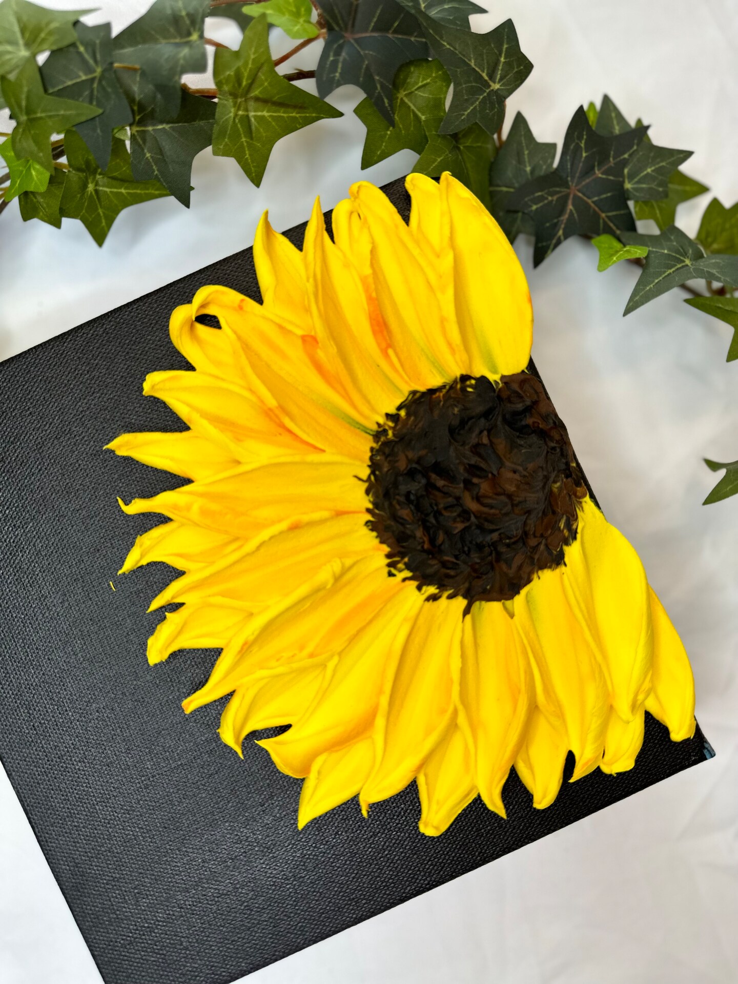 Texture Art | Sunflower | Impasto Painting for Beg