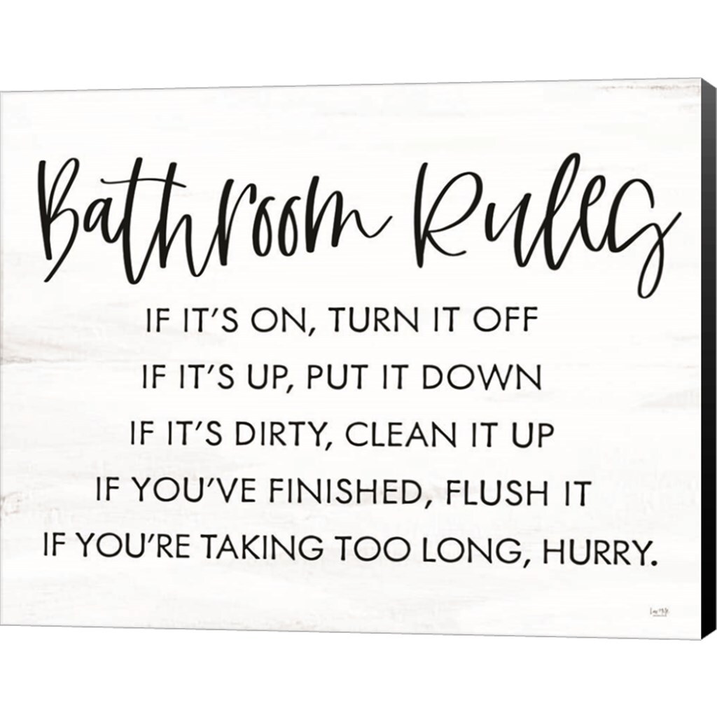 Bathroom Rules by Lux + Me Designs 20&#x22; x 16&#x22; Canvas Wall Art