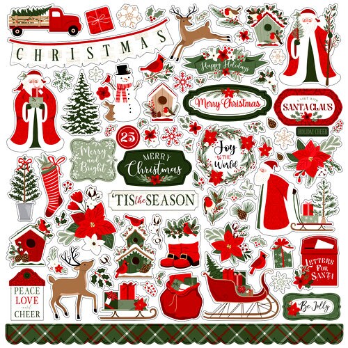 Echo Park Christmas Time 12 x 12 Cardstock Stickers