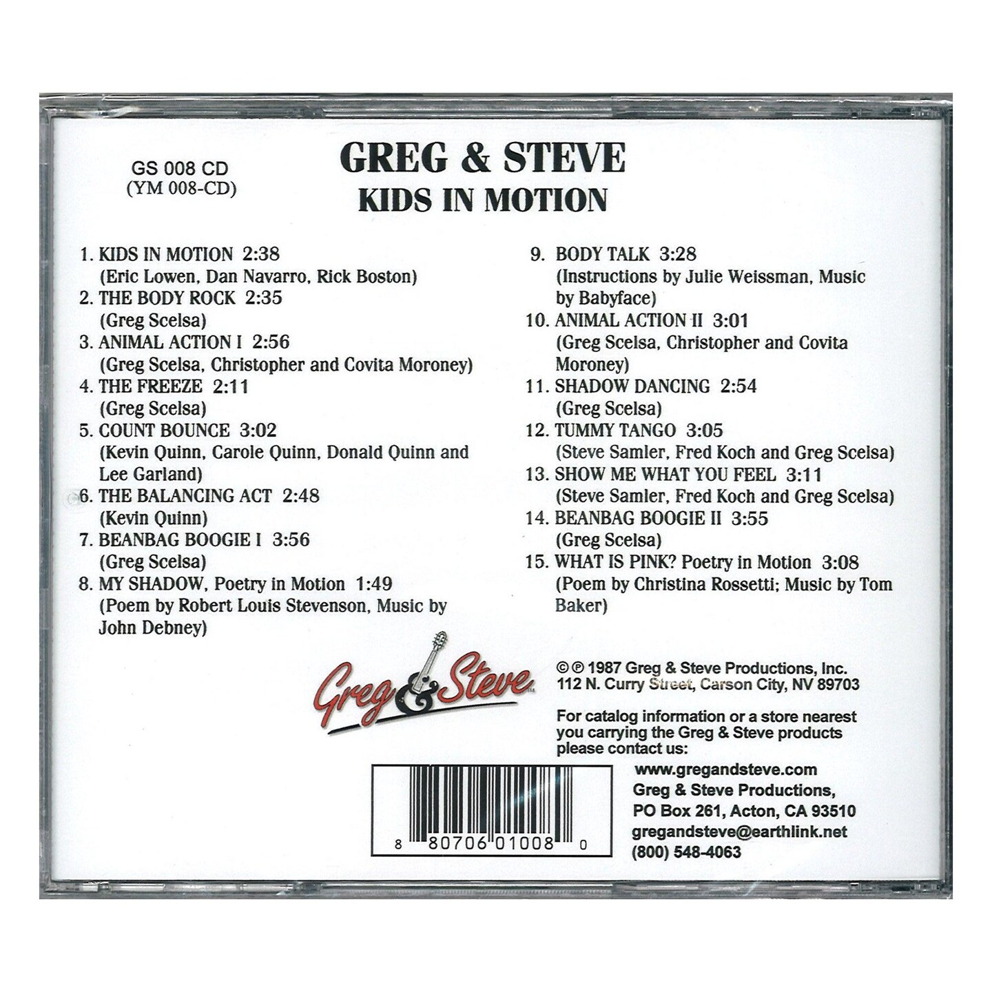 Greg &#x26; Steve: Kids in Motion CD