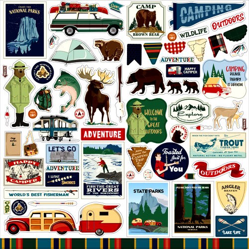 Carta Bella Outdoor Adventures 12 x 12 Cardstock Stickers