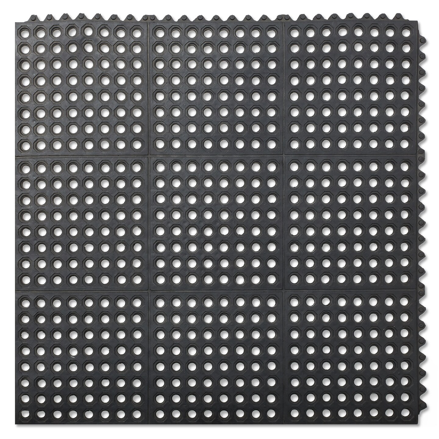 GRIDMANN Rubber Floor Mats, Anti-Fatigue Drainage Mats, Non-Slip and Grease Resistant for Restaurants, Commercial Kitchens, Bar Floors, Black
