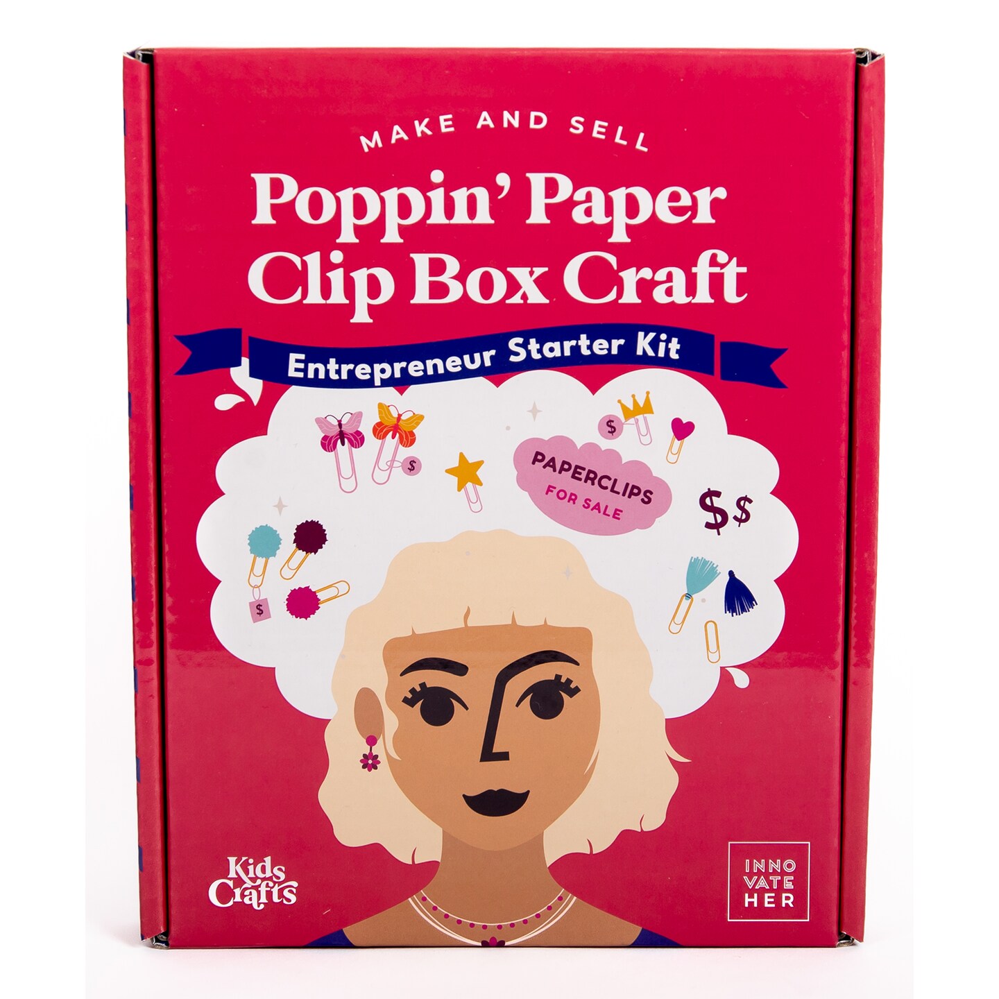 DIY Make &#x26; Sell Poppin&#x27; Paper Clip Box Craft Kit Business - Entrepreneur Starter Kit, Kids Girls Tweens, Ages 7+