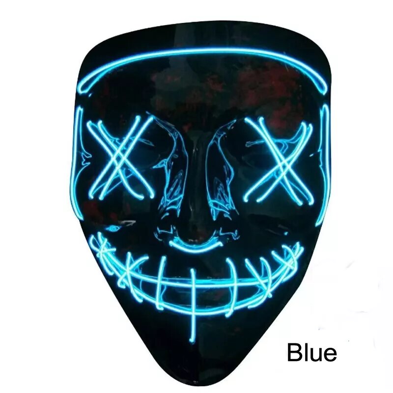 Kitcheniva Halloween Purge Rave Party Light Up Stitches Scary LED Mask