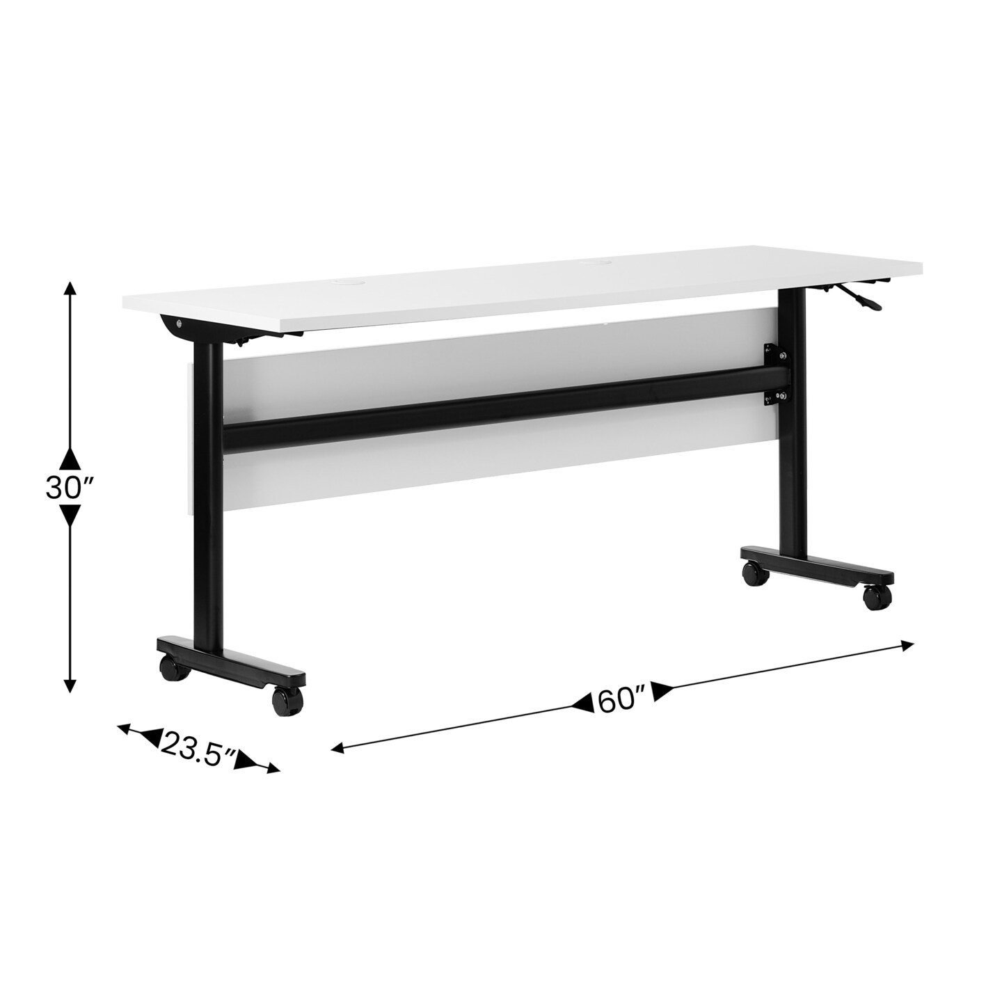 Emma and Oliver Hahn Heavy-Duty Flip Top Training Table with Nesting Design, Privacy Panel, T-Legs, Tabletop, Metal Frame