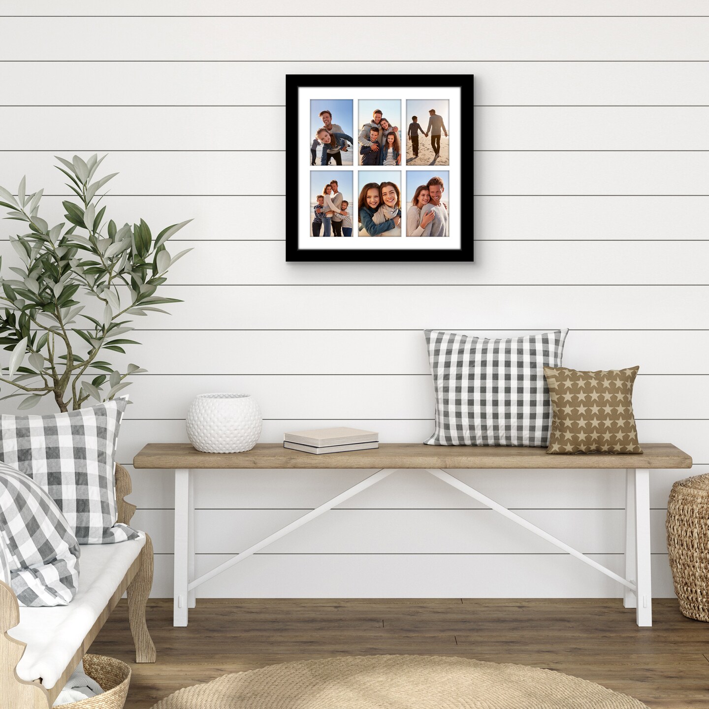 Americanflat 14x14 Collage Picture Frame - Fits Six 4x6 Photos or One 14x14 Photo
