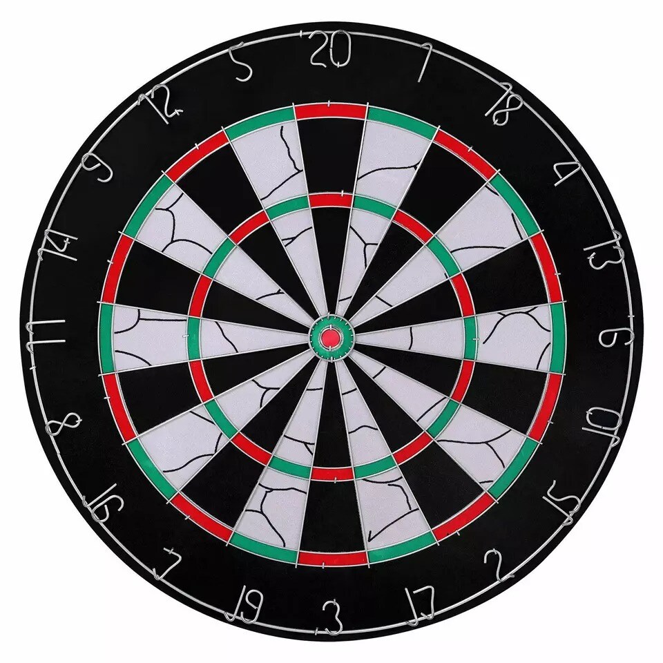 18'' Dart Board Dartboard Set Sports Game Sisal Bristle with 6 Steeltip Darts
