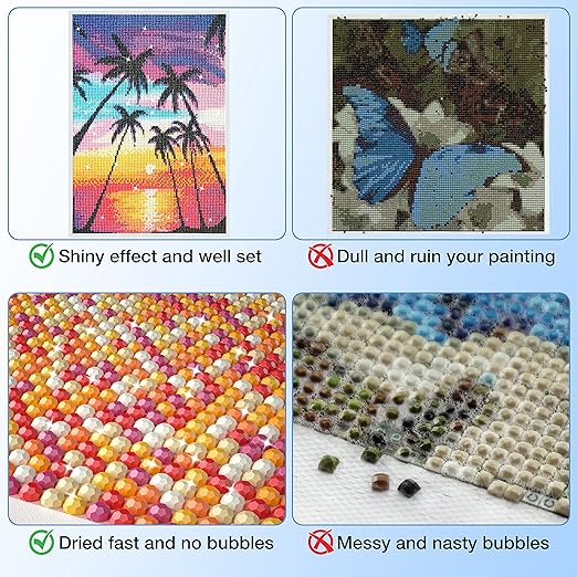 Updated Diamond Painting Sealer (2 Pack 500ML) with Silicone Brush and 5D Diamond Painting Glue Accessories Permanent Hold and Shine Effect for Diamond Painting and Jigsaw Puzzles (17.6 oz)