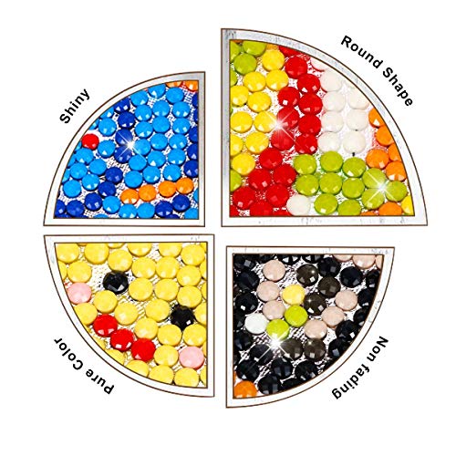 5D Diamond Painting Stickers Kits for Kids Arts and Crafts, Cartoon Stickers Stick Paint with Diamonds by Numbers, 18Pcs Cute Insect, Animals, Easy to DIY