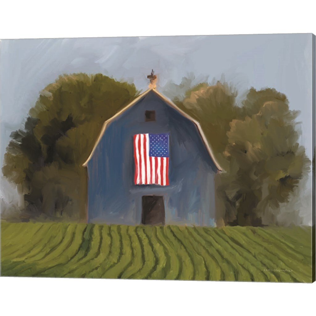 Land of the Free Barn by Kamdon Kreations 20" x 16" Canvas Wall Art