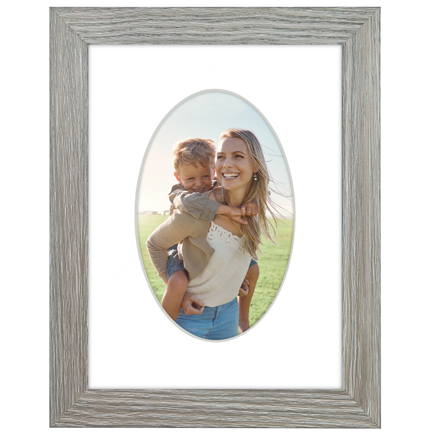 Americanflat Picture Frame with Oval-Shaped Mat - Ideal for Any Room, Living Rooms, Dorm Room