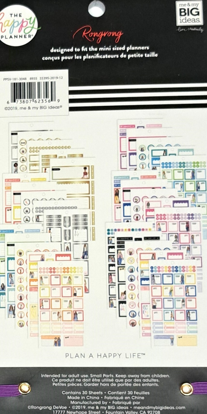 The Happy Planner Rongrong 889 Piece Sticker Sheets