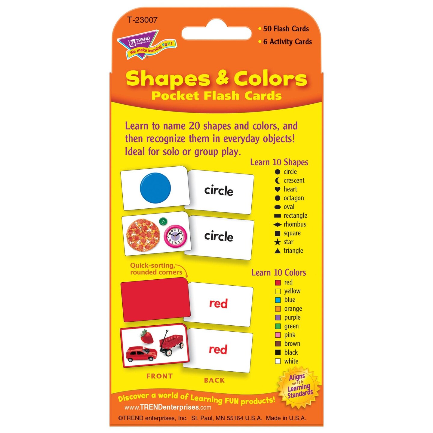 Shapes &#x26; Colors Pocket Flash Cards, 6 Packs