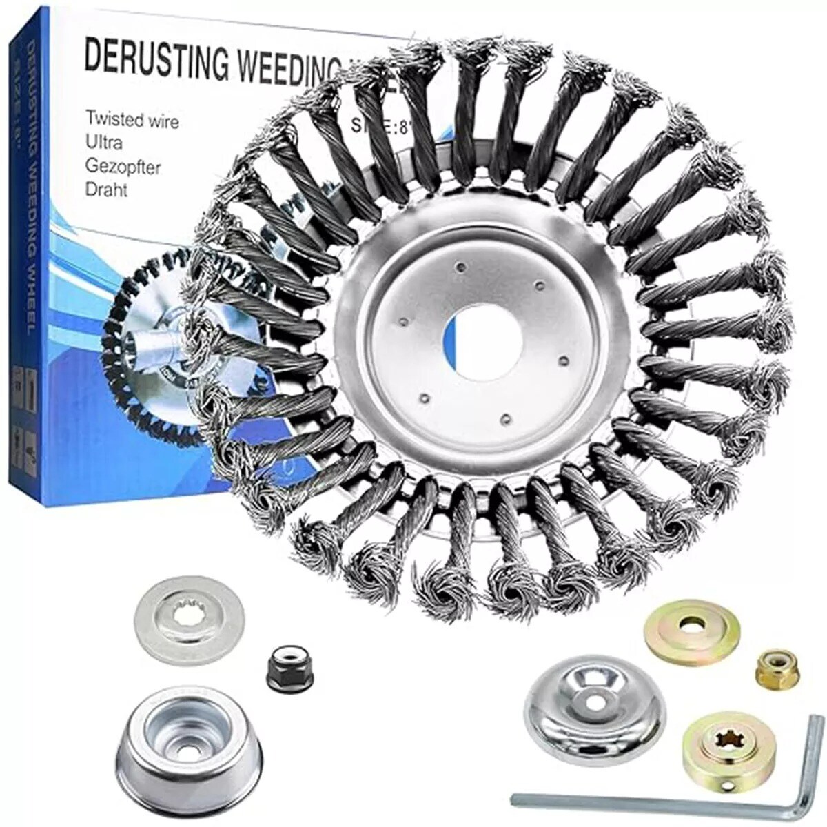 Replacement Steel Wire Brush Cutter Trimmer Head for Garden Weed and Grass