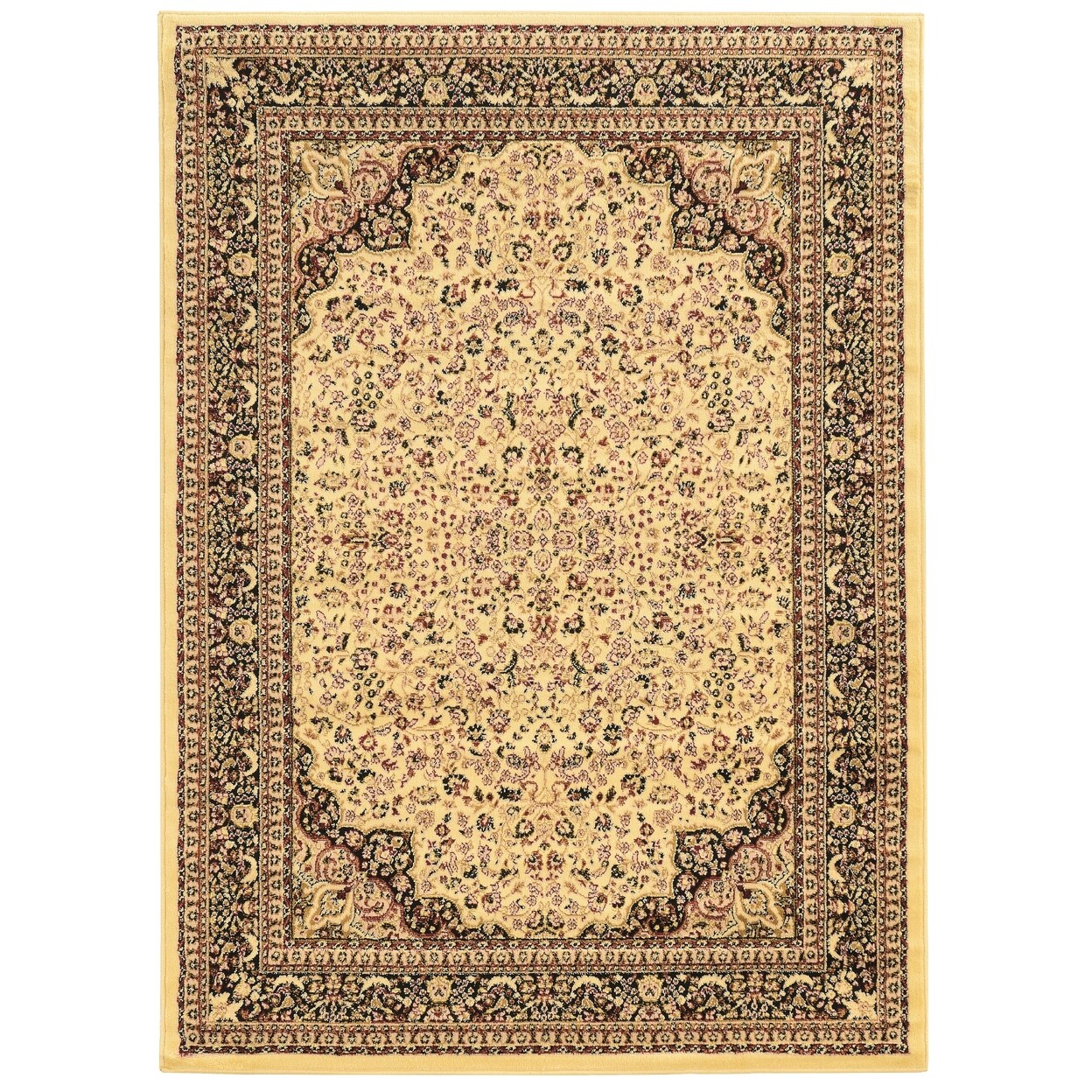 Elegance Isphahan Cream Area Rug 5X7 Transitional Polypropylene Soft Colors