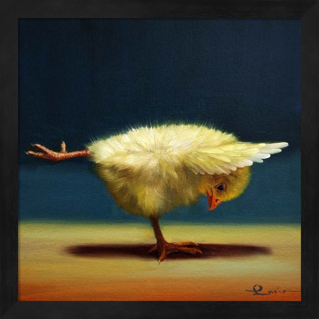 Yoga Chick Balancing Beam by Lucia Heffernan 13&#x22; x 13&#x22; Framed Wall Art