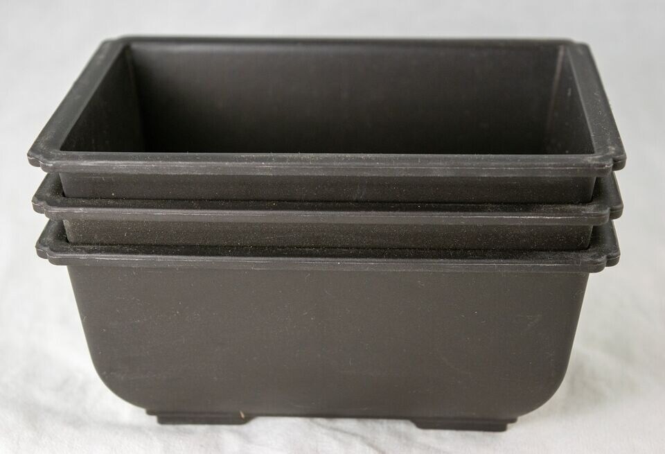 3 Rectangular Plastic Bonsai Training Pot, Succulent Planter 5.75"x 4.25"x 2.5"