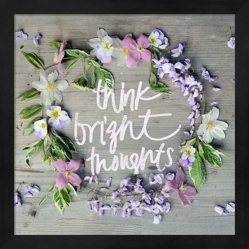 Think Bright Thoughts by Sarah Gardner 13" x 13" Framed Wall Art