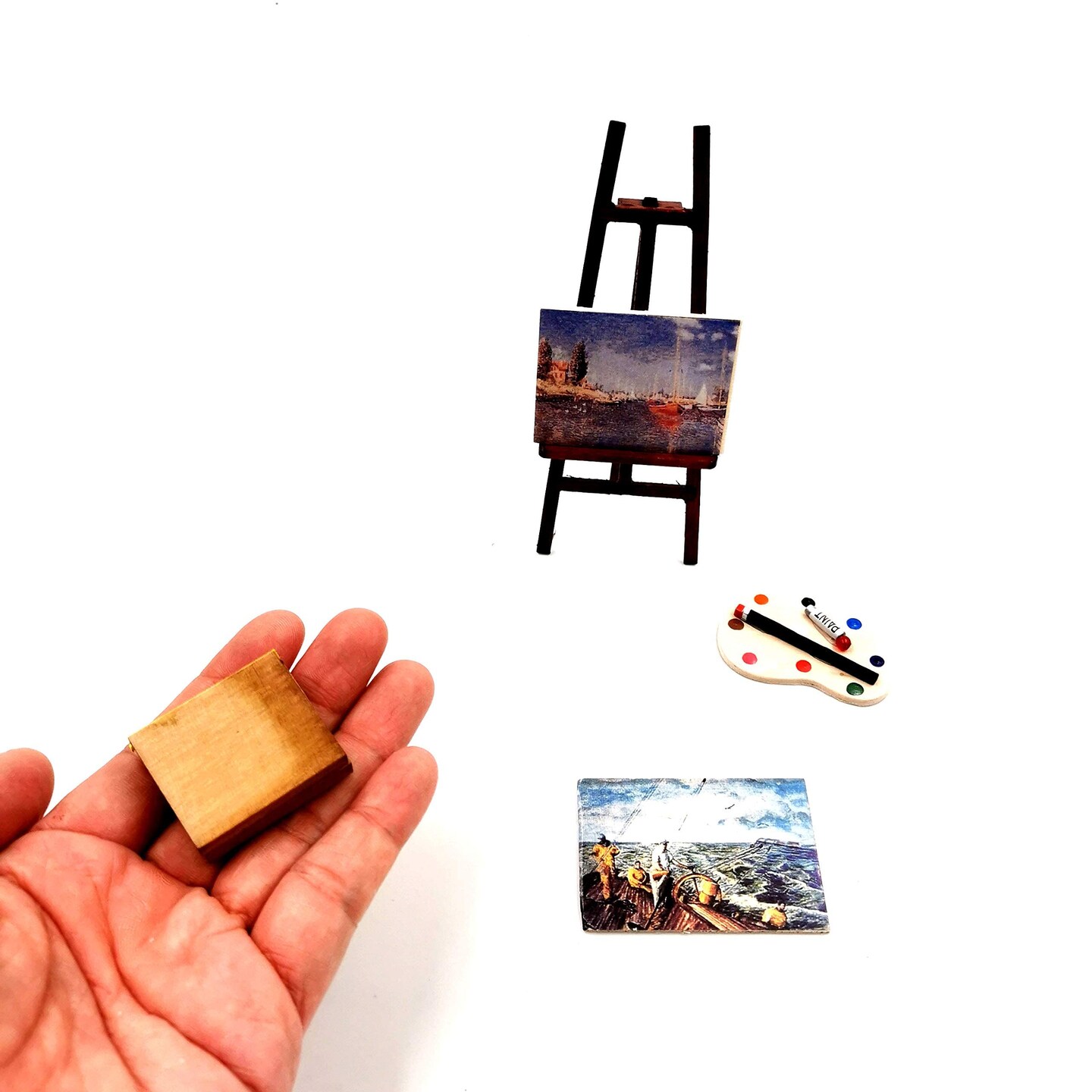Doll House Accessory Painting Tool Set Miniature Dollhouse Toy Balcony Patio Furnitures Decoration Accessories 1 12 Scale