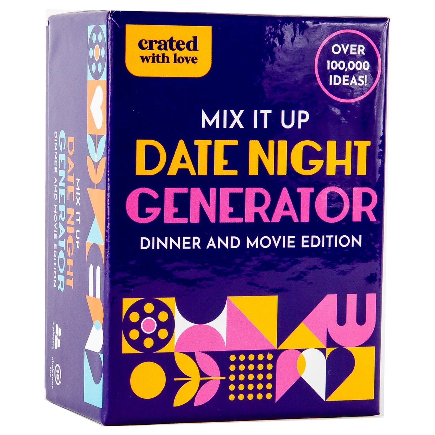 Crated With Love: Mix It Up Date Night Generator - Dinner &#x26; Movie Edition, Date Night Cards For Couples &#x26; Partners