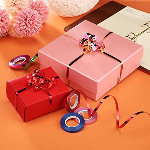 15 Rolls Curling Ribbon, 1/5" Wide x 11 Yards Metallic Balloon String Roll for Gift Wrapping Assorted Colors Ribbons for Bows Crafts(Glossy Color)