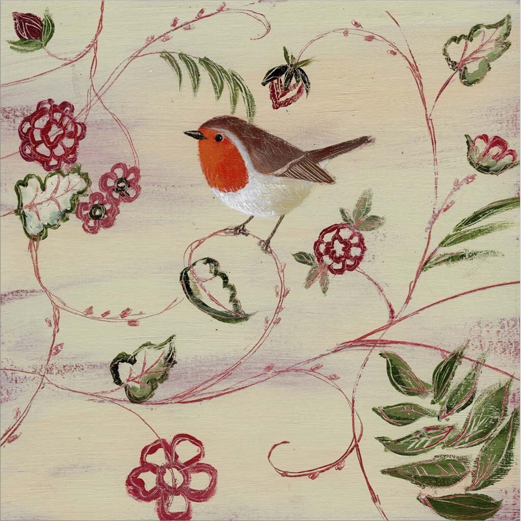 Tudor Robin by Lucy Grossmith 12&#x22; x 12&#x22; Canvas Wall Art