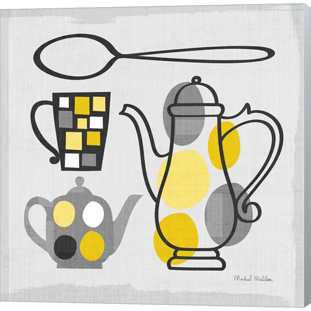 Modern Kitchen Square IV Yellow by Michael Mullan 12" x 12" Canvas Wall Art