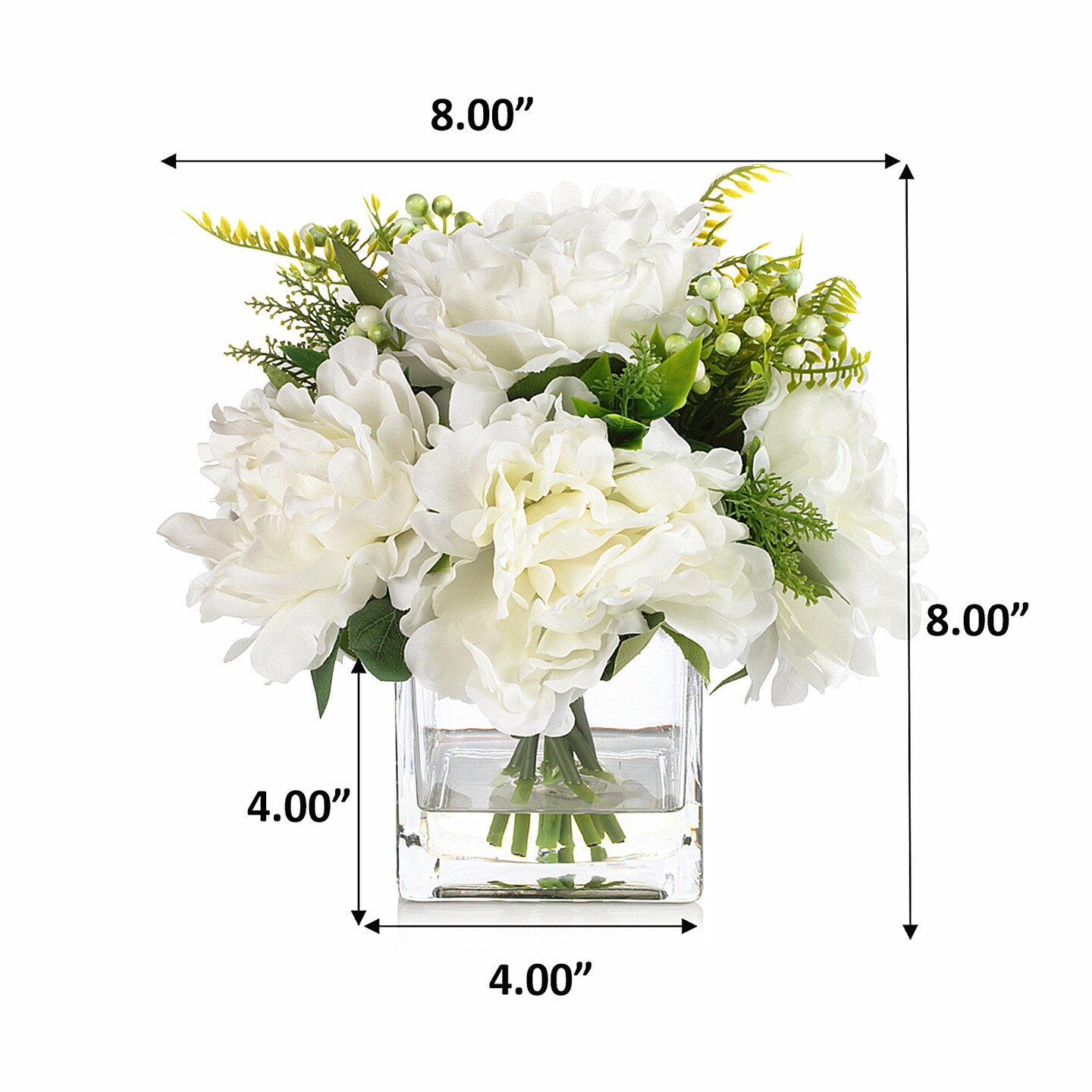 Kunstbloemen in Bruine Glans Vaas (inclusief vaas